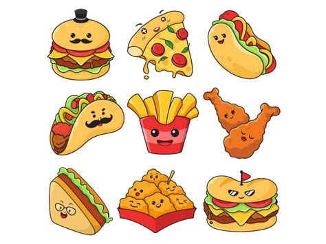 [ FREE ] Cute cartoon fast food characters isolated by Ducka House on Dribbble