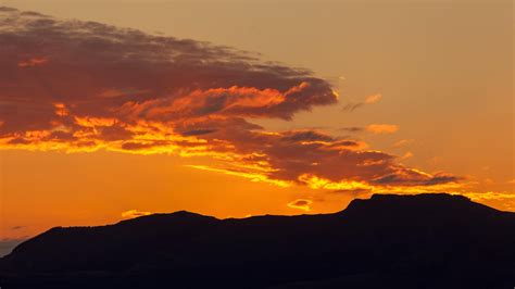 wallpaper mountains, silhouette, sunset HD : Widescreen : High ...