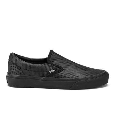 Vans Women's Classic Slip-On Perforated Leather Trainers - Black Womens Footwear | TheHut.com