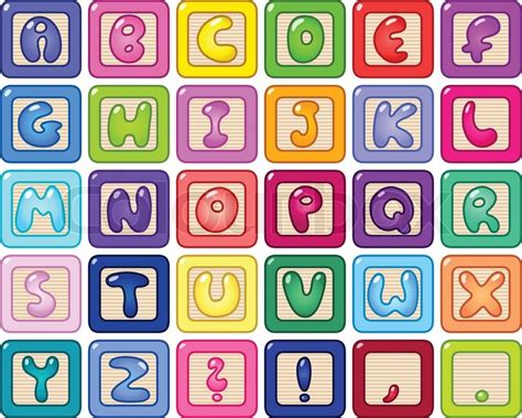 Colorful lower case alphabet blocks | Stock Vector | Colourbox