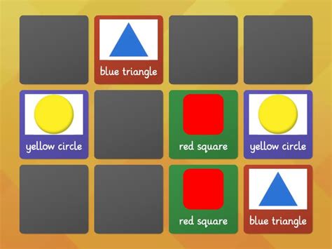 Shapes Review- Memory Game - Matching pairs