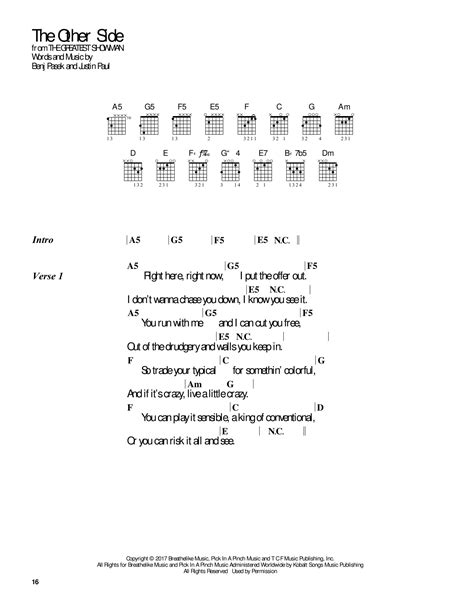 The Other Side by Pasek & Paul - Guitar Chords/Lyrics - Guitar Instructor