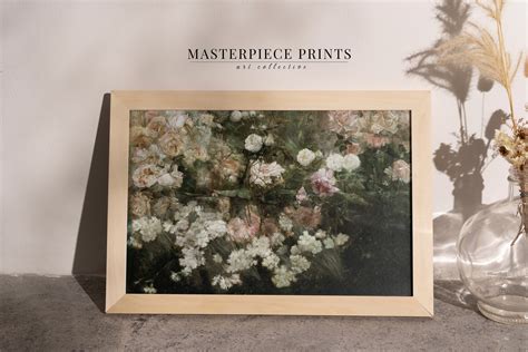 Rose Garden Oil Painting Art Print Vintage Flower Painting Floral Art Print PRINTABLE Instant ...