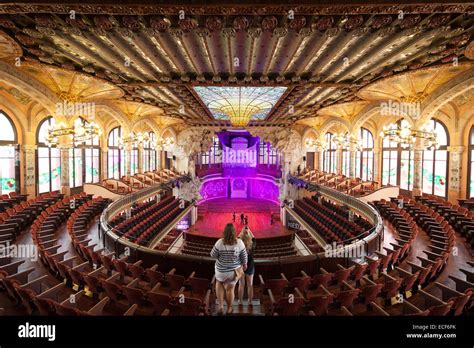 Palau de la Musica Catalana (Palace of Catalan Music) interior in Stock ...