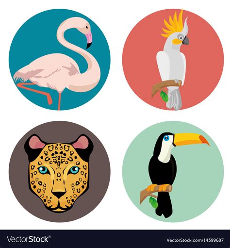 Tropical summer animals icon Royalty Free Vector Image