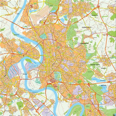 Digital City Map Düsseldorf 180 | The World of Maps.com