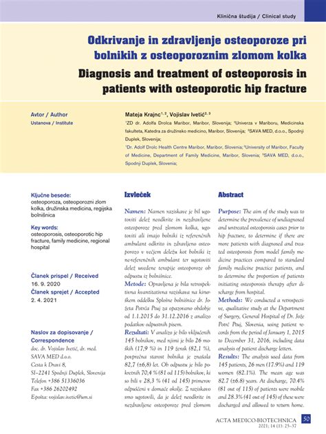 (PDF) Diagnosis and treatment of osteoporosis in patients with ...