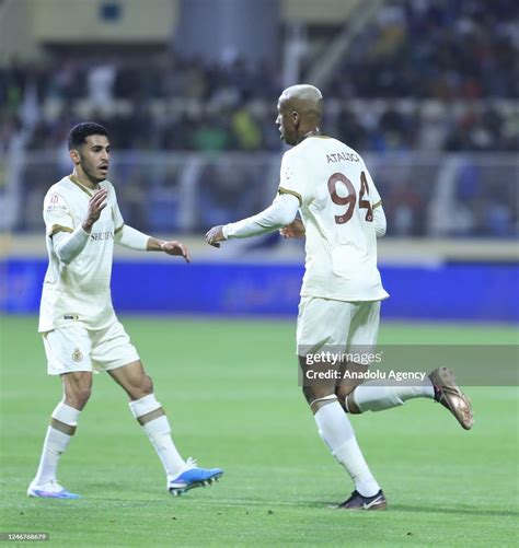 Talisca of Al Nassr celebrates after scoring a goal during the Saudi ...