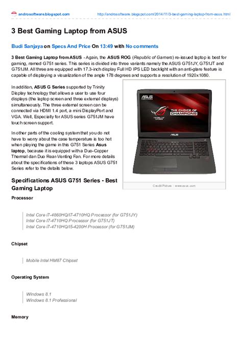 (PDF) 3 Best Laptop Gaming From Asus | Budi Sanjaya - Academia.edu