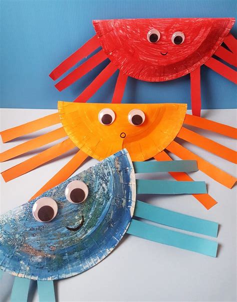 Toddler Craft: Paper Plate Crab Craft - | Crab crafts, Paper plate crafts for kids, Paper plate crab