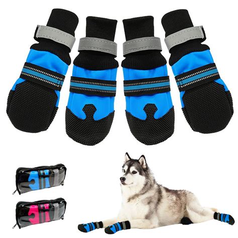 Pet Boots for Large Dog, Waterproof Paw Protector Dog Shoes with ...