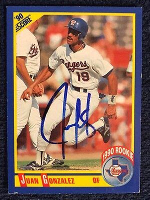 Juan Gonzalez Signed Baseball Trading Rookie Card Autographed | eBay