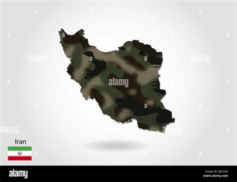 iran map with camouflage pattern, Forest - green texture in map ...