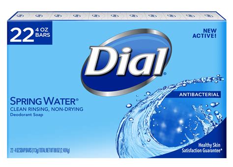 Dial Antibacterial Bar Soap, Spring Water, 4 Ounce, 22 Bars - Walmart.com