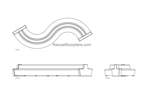 S-shape Sofa - Free CAD Drawings