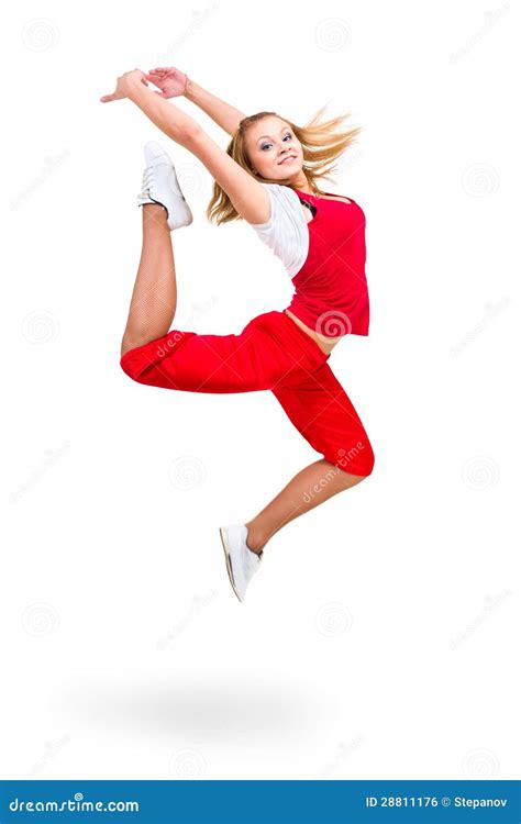 Happy young dancer jumping stock photo. Image of fashion - 28811176