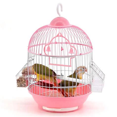 Small Bird Cage Round Pet Parrot Finch Hanging Birdcage Decorative Bird ...