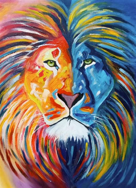 Abstract Painting of a Lion - KiAfrika Market