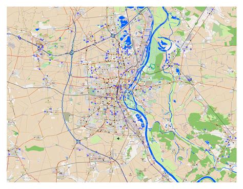 Large detailed map of Magdeburg city and its surroundings | Magdeburg ...