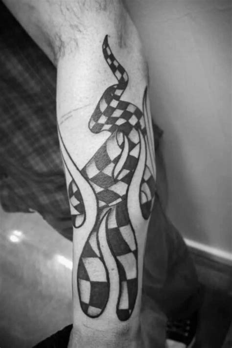 40 Checkered Flag Tattoo Ideas For Men - Racing Designs [Video] [Video] in 2021 | Flag tattoo ...