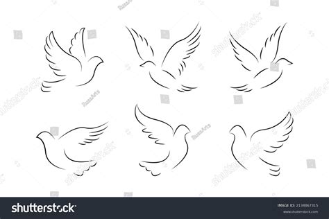 Line Art Dove Vector Design Element Stock Vector (Royalty Free ...