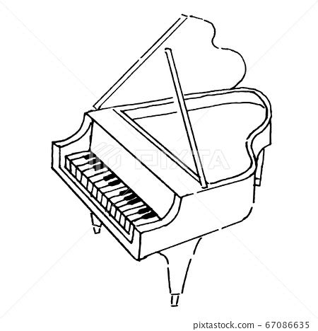 grand piano outline drawing - traditionalafricanbodyart