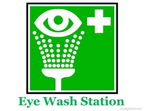 Printable Eye Wash Station Sign Eye Wash Station, Industrial Signs, Irrigation, Insight, Medical ...