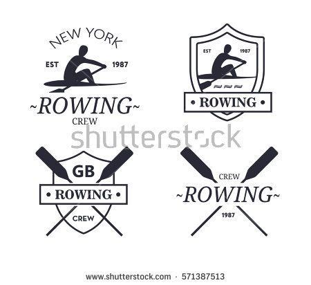 Rowing team logo. emblem of rowing crew with paddles. Rower silhouette Rowing Team, Rowing Crew ...