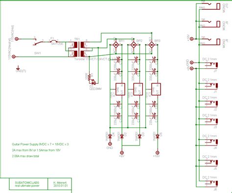 subatomicglue - guitar pedal power supply