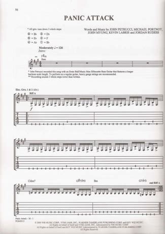 Dream Theater - Panic Attack - Sheet Music For Guitar