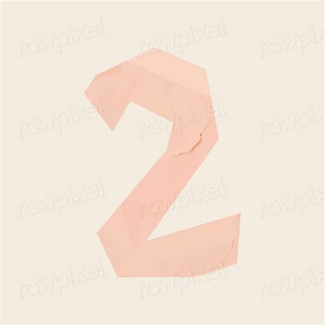 Number 2 font paper cut | Free Vector - rawpixel