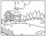 Barn House Coloring Pages sketch template