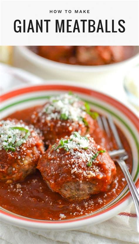 Giant Meatballs Baked in Tomato Sauce | Recipe | Meatball recipes easy ...