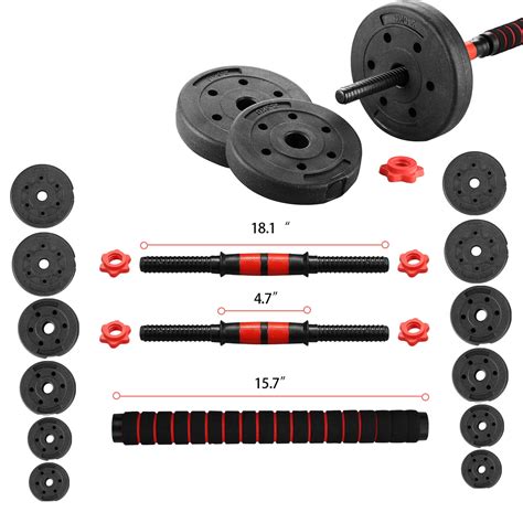 Ainfox Exercise Dumbbells Set, Adjustable Weight 22, 33, 44, 55, 66, 88 ...