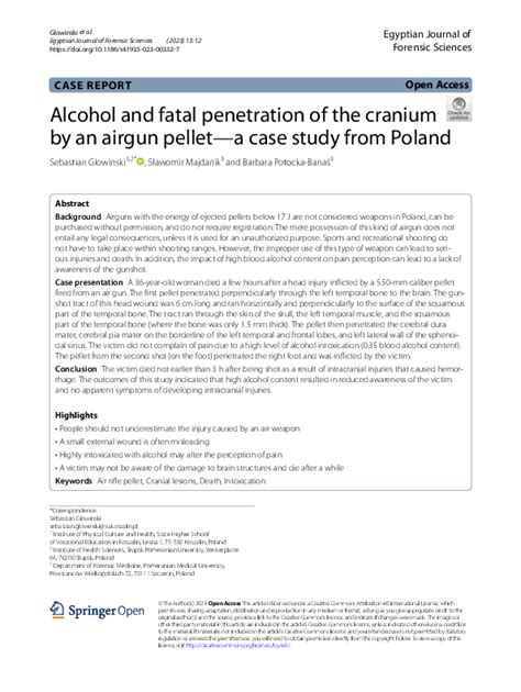 (PDF) Alcohol and fatal penetration of the cranium by an airgun pellet ...