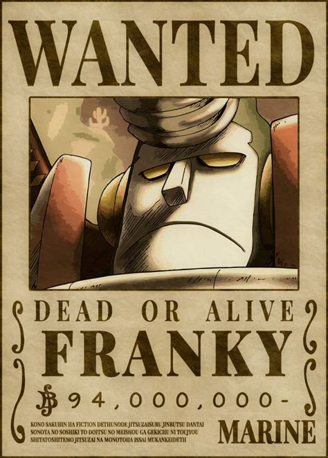 Franky Bounties Anime & Manga Poster Print | metal posters - Displate | Gambar, Gambar anime ...