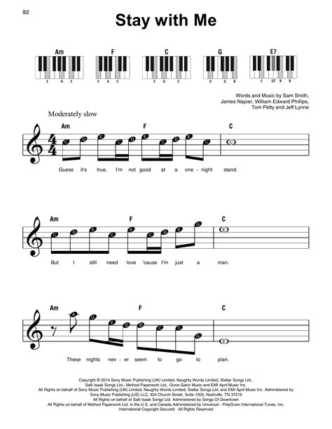 Stay With Me by Sam Smith Sheet Music for Super Easy Piano at Sheet Music Direct