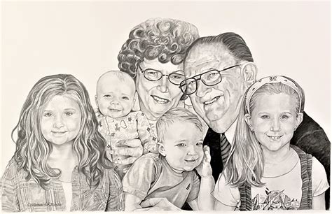 Family portrait - Three people pencil drawing. - royalzig.com