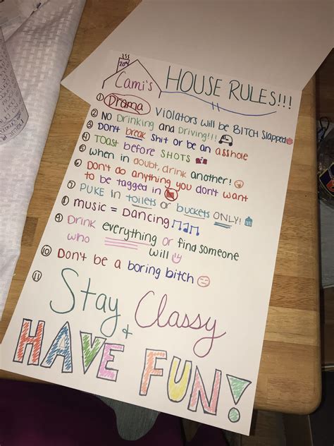 party house rules 🤪 | Party house rules, No drinking, House rules