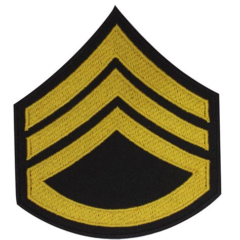 Military Stripe Patch Staff Sergeant Yellow Embroidered Iron - Etsy Canada