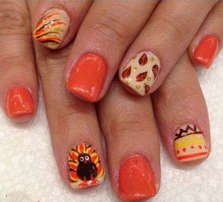 18 Turkey Nail Art Designs & Ideas 2016 | Thanksgiving Nails | Fabulous Nail Art Designs