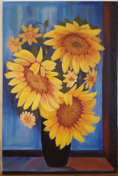 Sunflower Vase Painting at PaintingValley.com | Explore collection of Sunflower Vase Painting