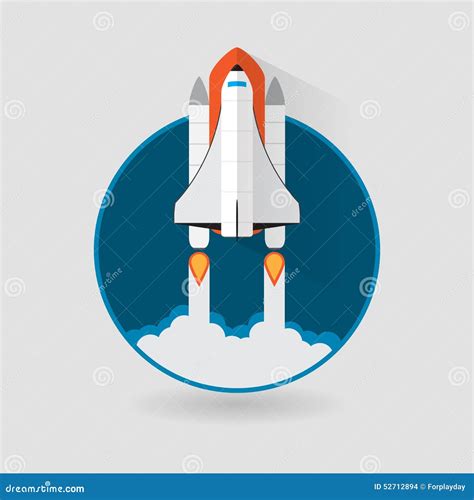 Space Shuttle Launch. Vector Illustration Stock Vector - Illustration ...