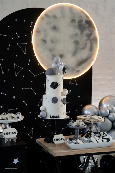 Kara's Party Ideas Monochrome Black & White Space Party | Kara's Party ...