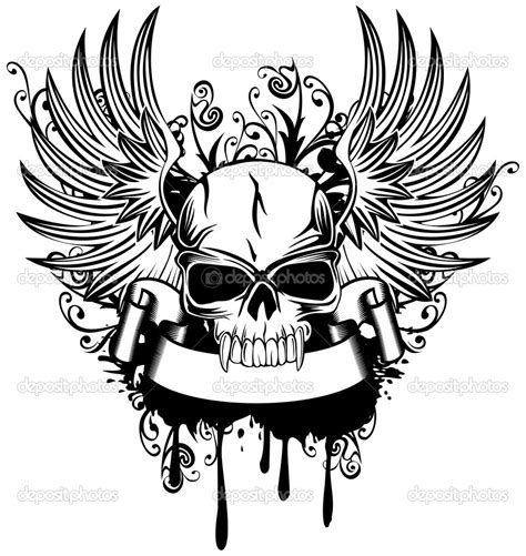 Skull With Wings Drawing at GetDrawings | Free download