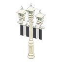 Street lamp with banners - White - Black | Animal Crossing (ACNH) | Nookea