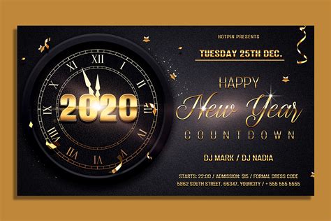 New Year Countdown Flyer Template (366105) | Flyers | Design Bundles