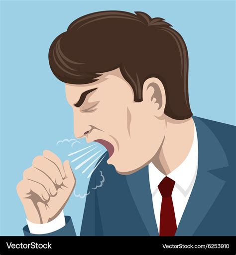 Coughing man Royalty Free Vector Image - VectorStock