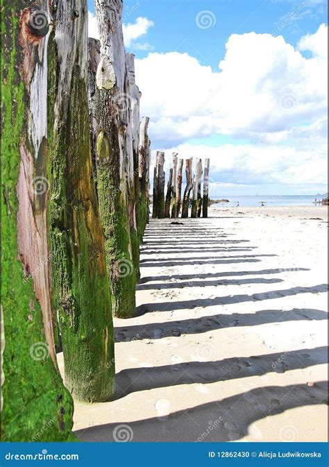 Beach in St Malo stock photo. Image of clouds, malo, wood - 12862430