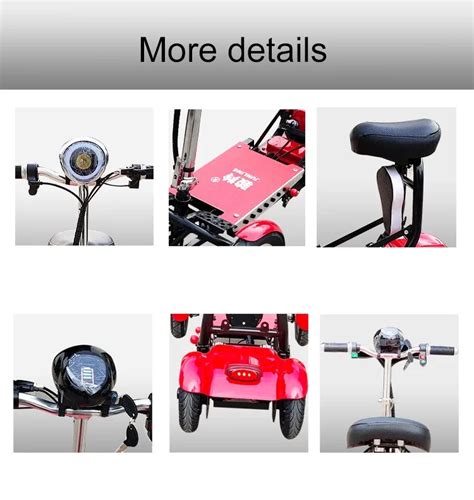 Outdoor Travel Long Battery Life Portable Fast Folding Ultra-light 4 Wheel Mobility Scooters ...